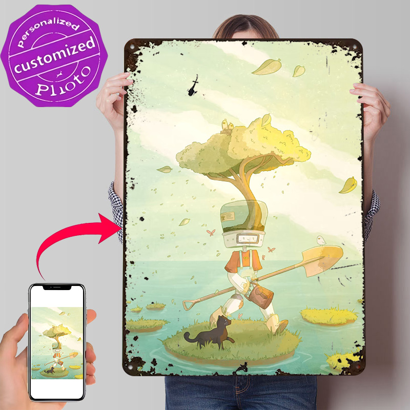 Bonsai Garden Wall - Plakat Robot Ogrodniczka Bonsai Retro z