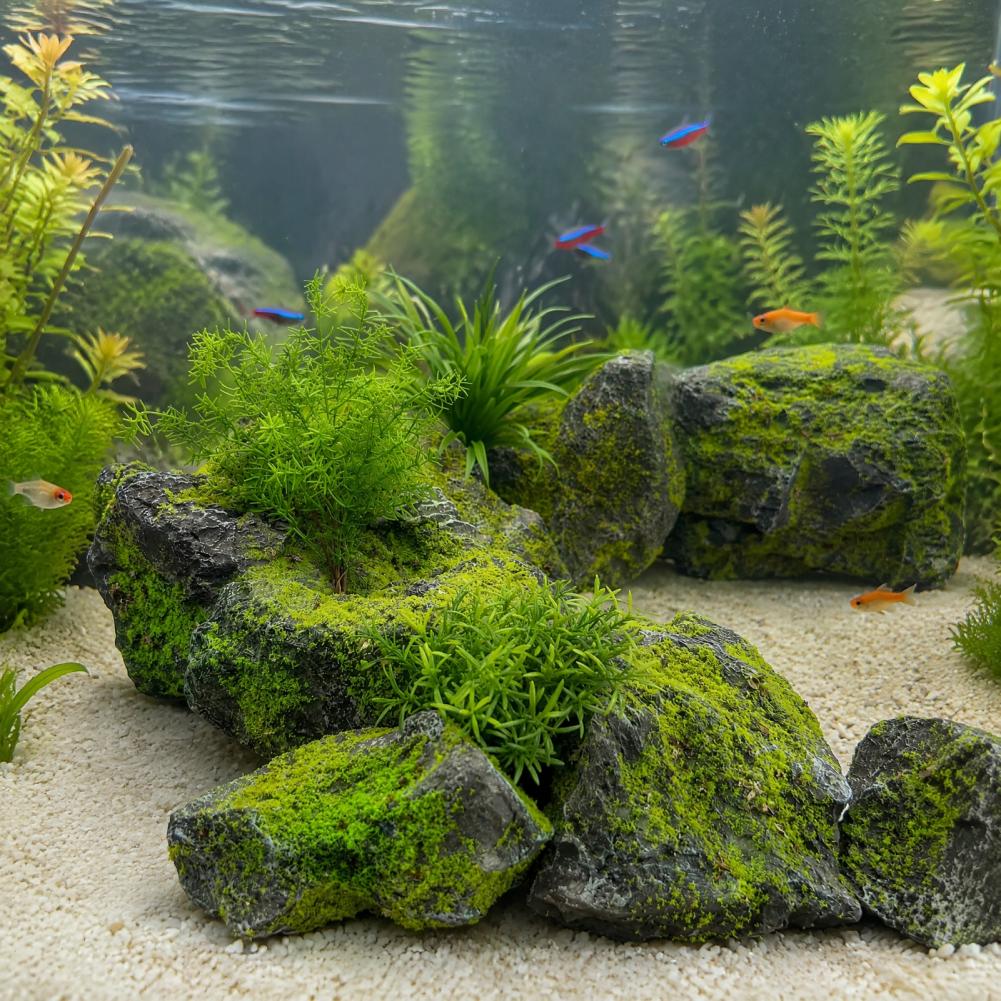 Bonsai Garden With Pond - Sztuczne kamienie z mchem do aranżacji