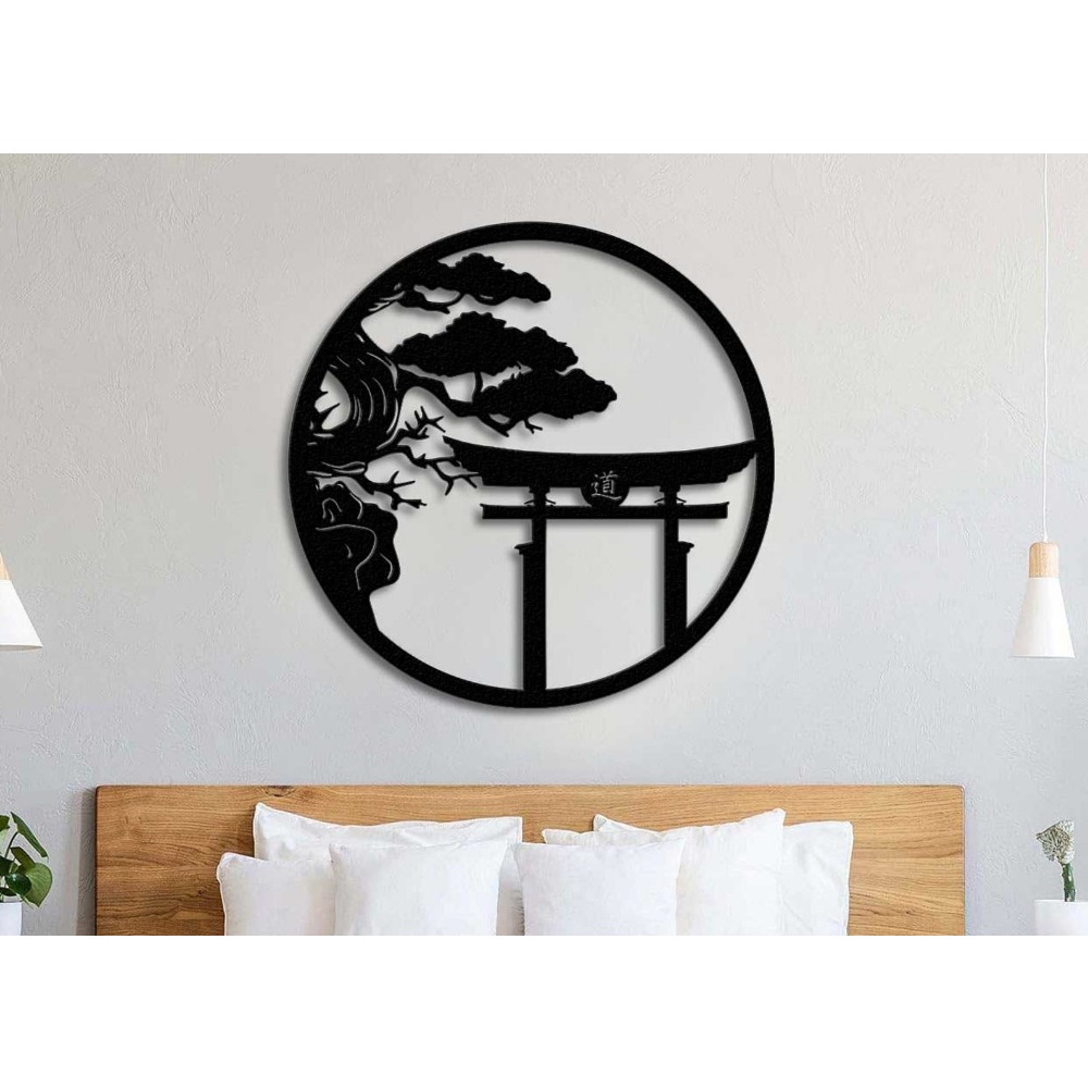 Bonsai Garden Wall - Metalowa dekoracja ścienna z motywem kwitnącej