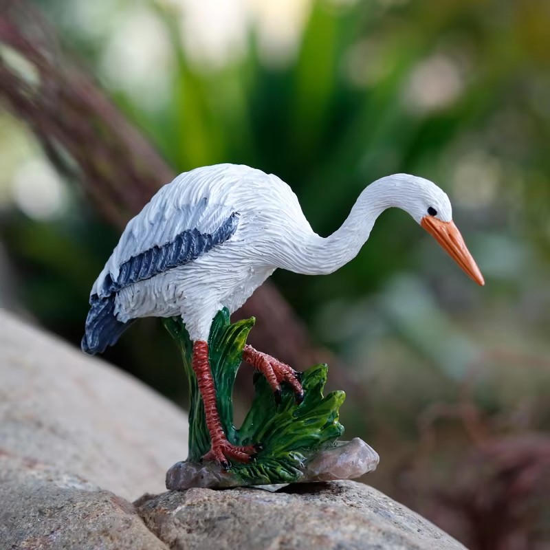 Mini Cute Egret Crane Resin St – Bonsai Garden With Pond recenzja i cena