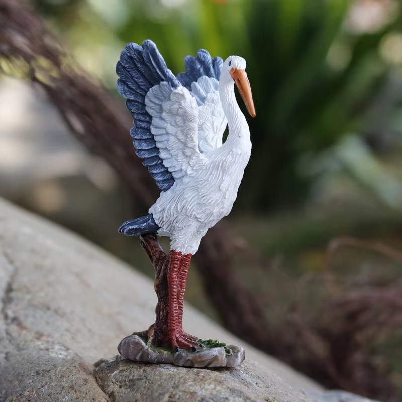 Mini Cute Egret Crane Resin St – Bonsai Garden With Pond recenzja i cena