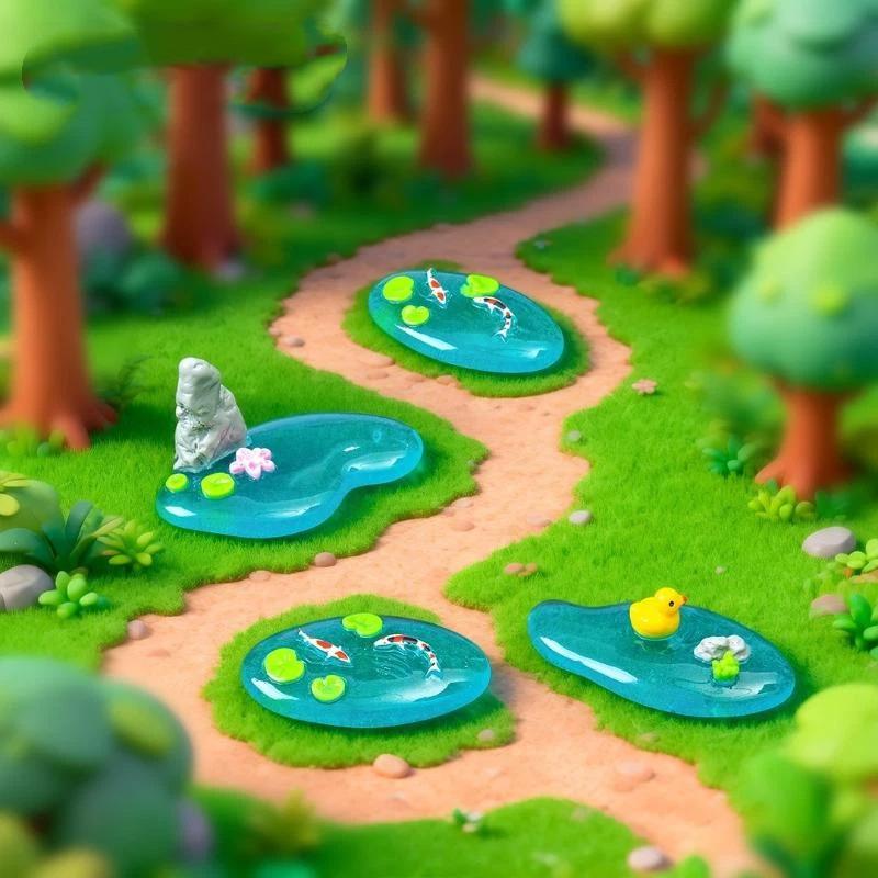 Miniaturowe ozdoby do stawków  – Bonsai Garden With Pond recenzja i cena