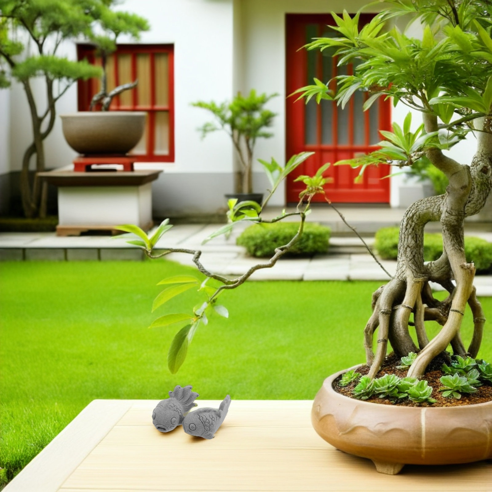 2 sztuki realistycznych rzeźb  – Bonsai Koi Garden recenzja i cena